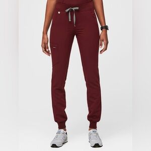 FIGS Zamora Scrub Pants - Burgundy - Medium/Tall